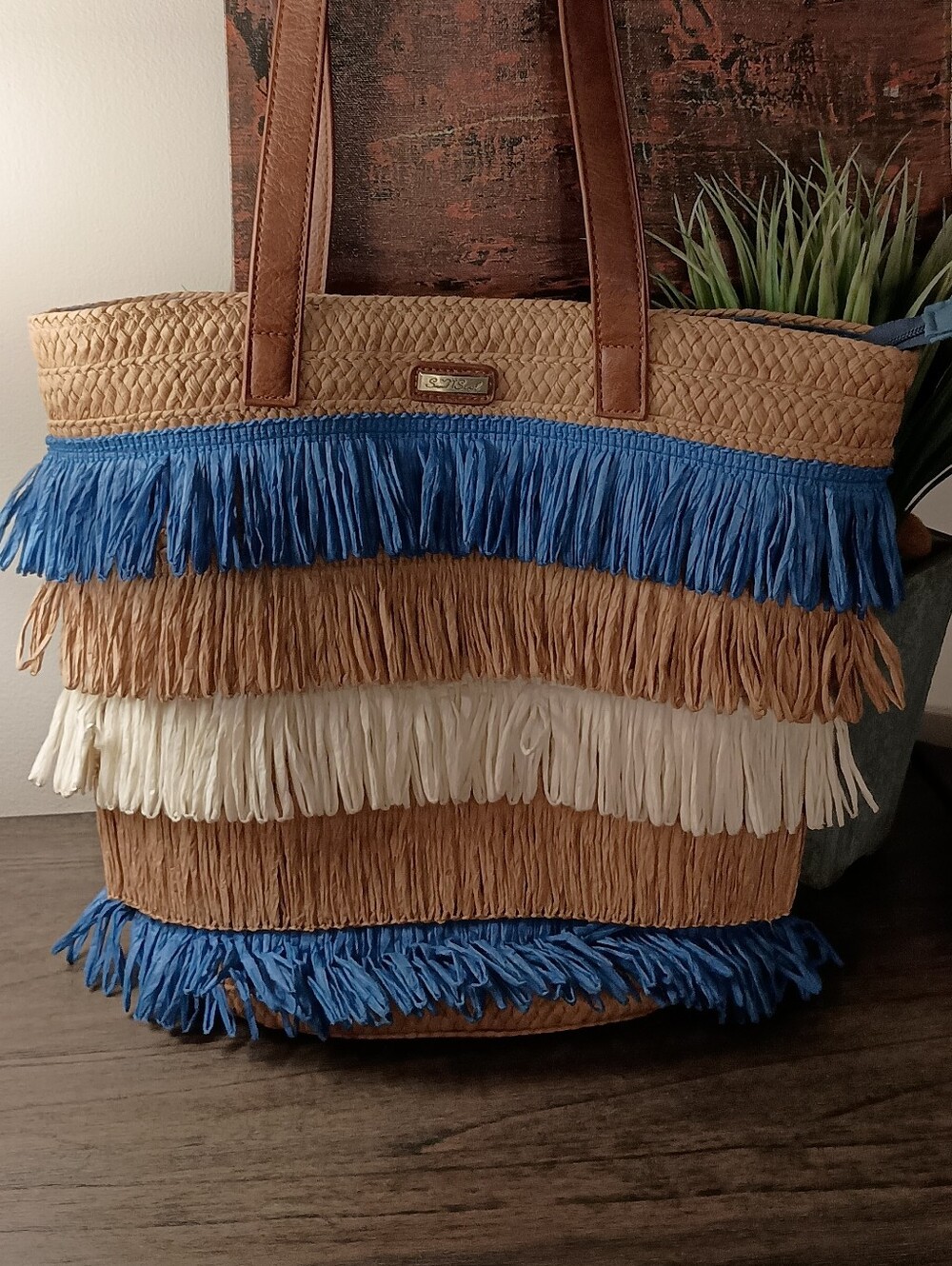 Sun and Sand Woven Tote With Layered Fringe